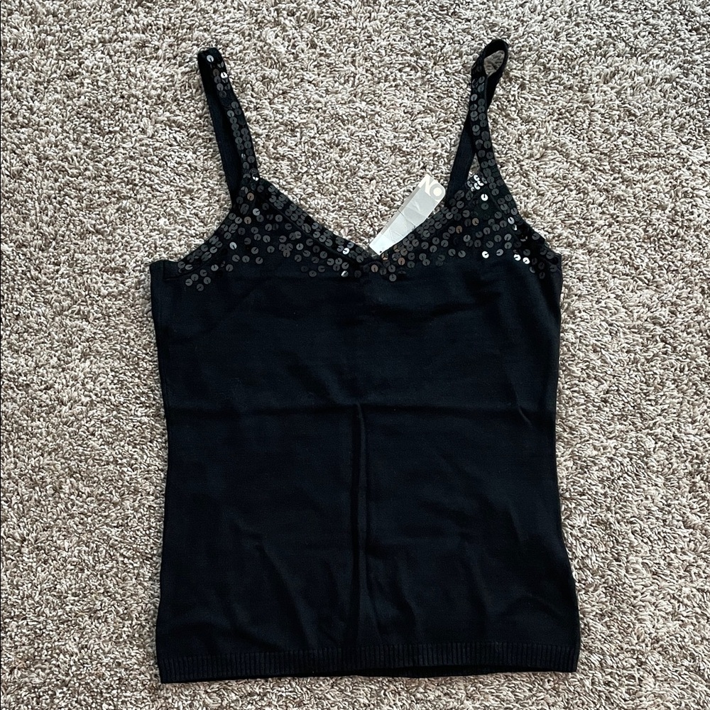 Old Navy Black Sequin Camisole Top S/M